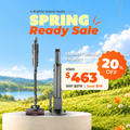 Cordless stick vacuum with charging station and upright vacuum stand