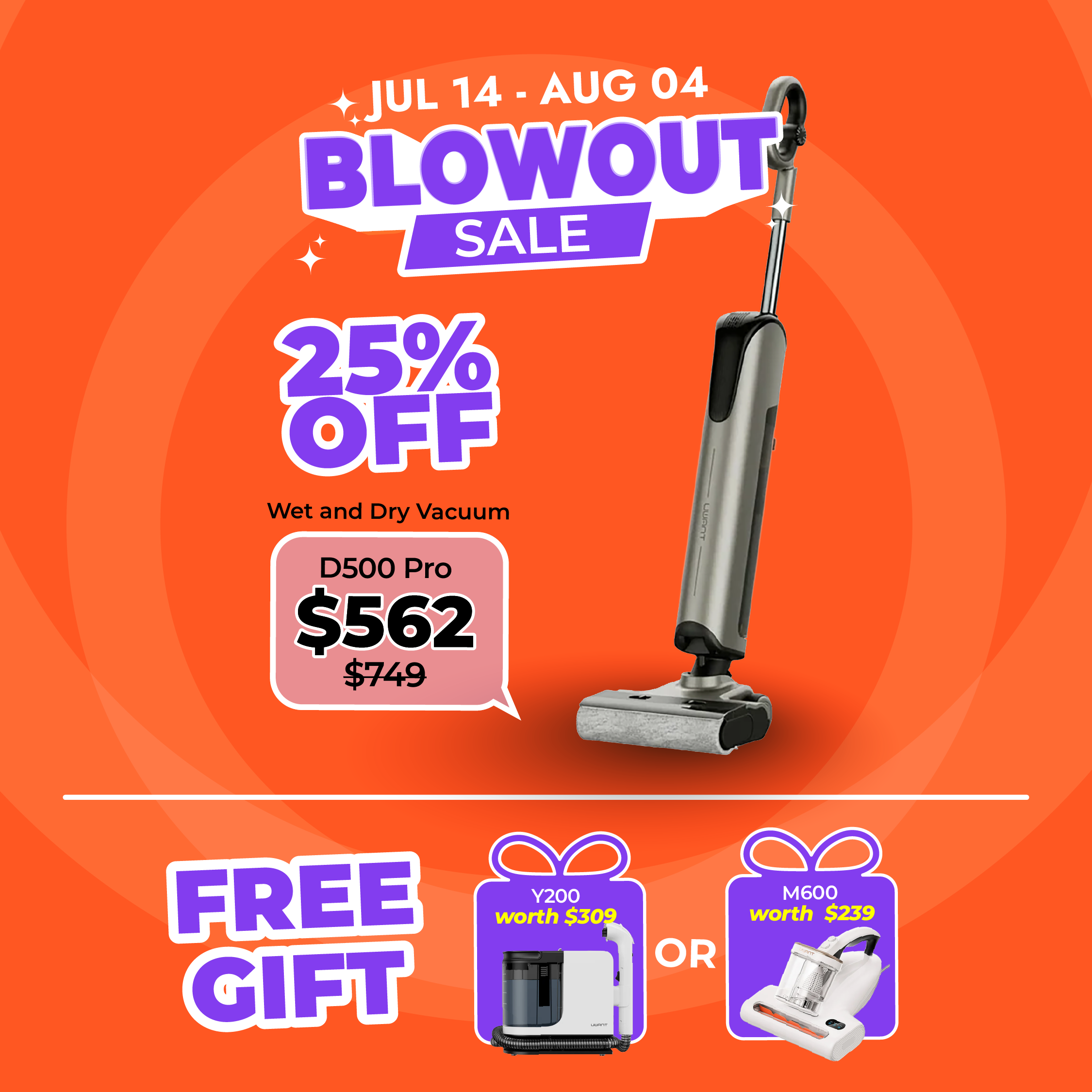 UWANT D500 Pro Wet and Dry Vacuum