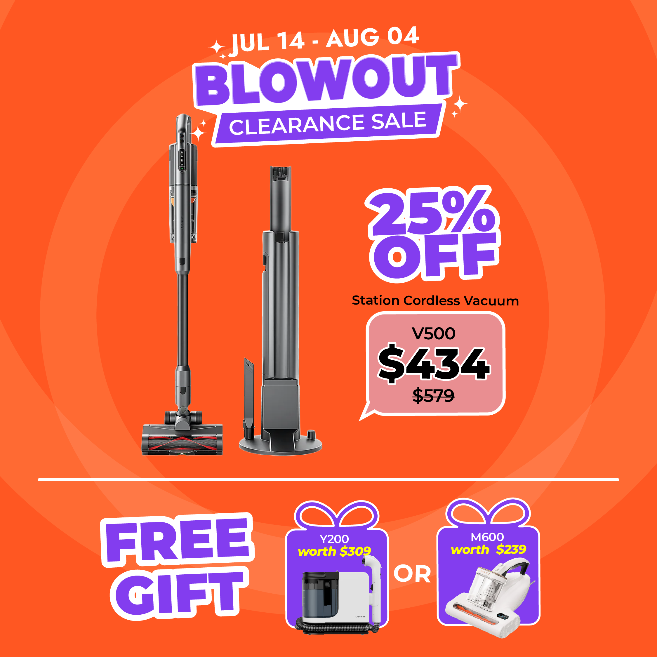 UWANT V500 Station Cordless Vacuum