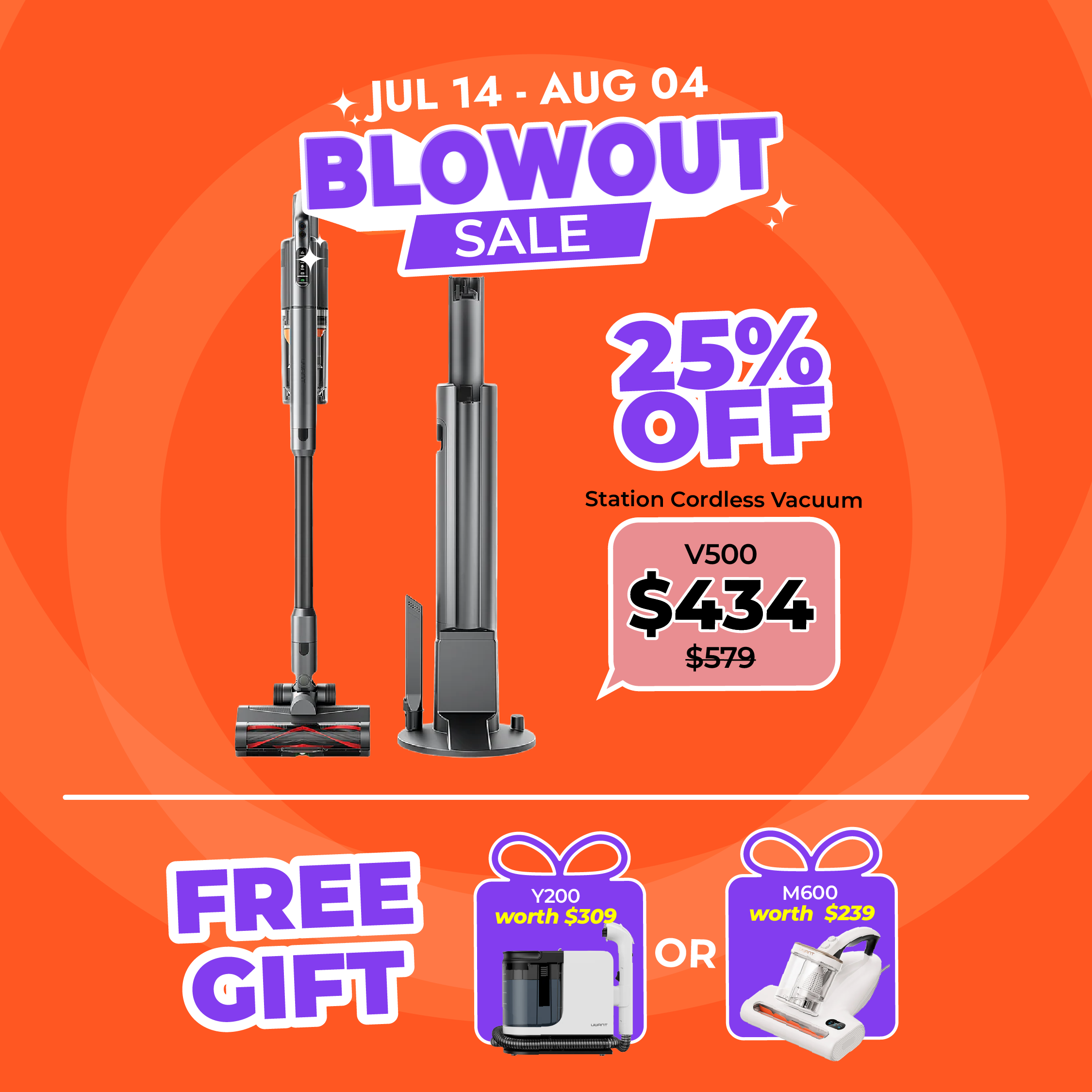 UWANT V500 Station Cordless Vacuum