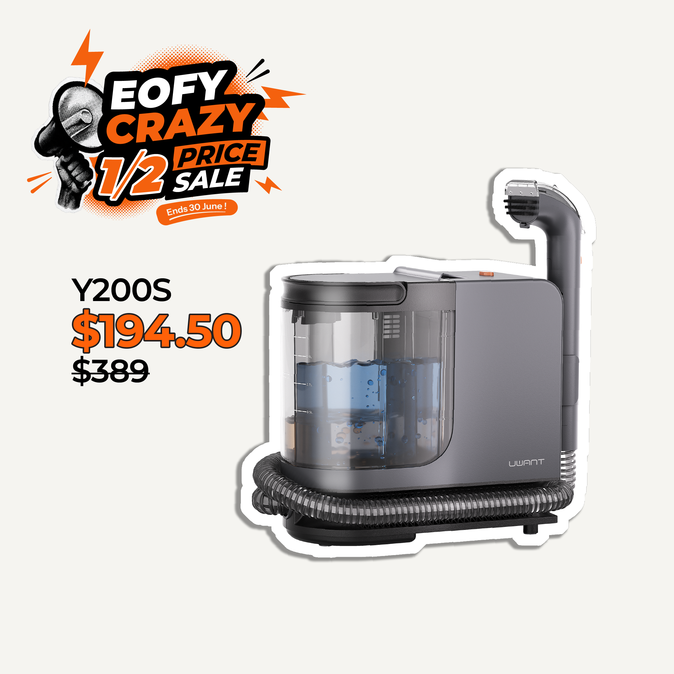 Uwant Y200s Steam Portable Carpet & Spot Cleaner
