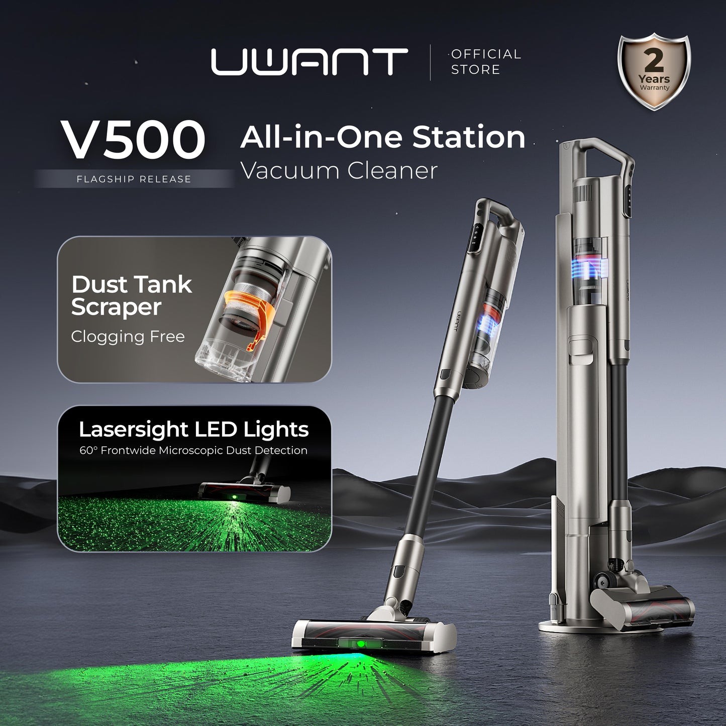 UWANT V500 Cordless Station Vacuum Cleaner
