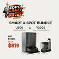 Robot vacuum and spot carpet cleaner bundle, gray and black