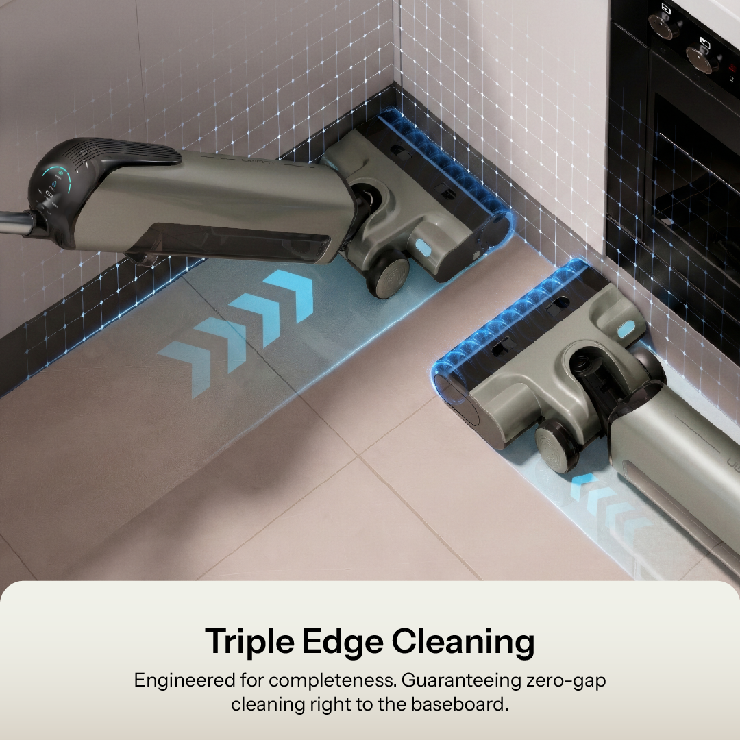 UWANT D500 Pro triple edge cleaning reaches corners and baseboards with zero gap cleaning