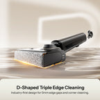 Wet/dry vacuum mop head with roller brush and airflow outlet for drying