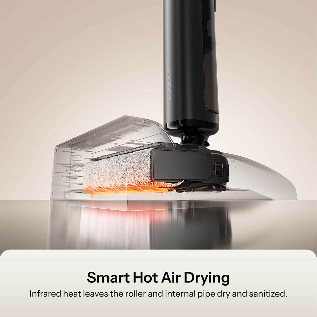 Vacuum head designed for edge and corner cleaning with roller brush