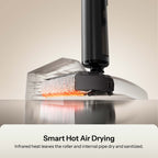 Vacuum head designed for edge and corner cleaning with roller brush