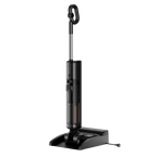 Black wet/dry vacuum with integrated base and rotating mop head