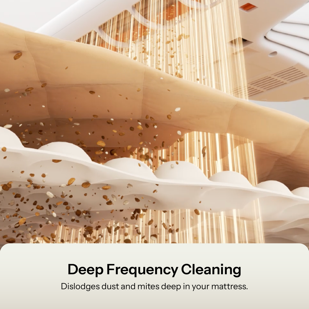 UWANT M600 deep frequency cleaning removes dust mites and debris from mattress layers