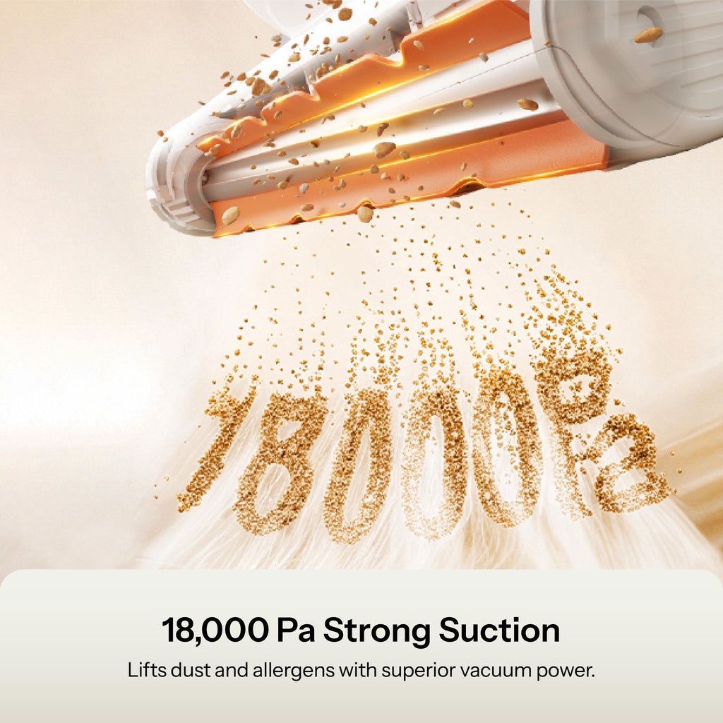 UWANT M700 18000Pa strong suction lifts dust mites allergens and fine particles from bed