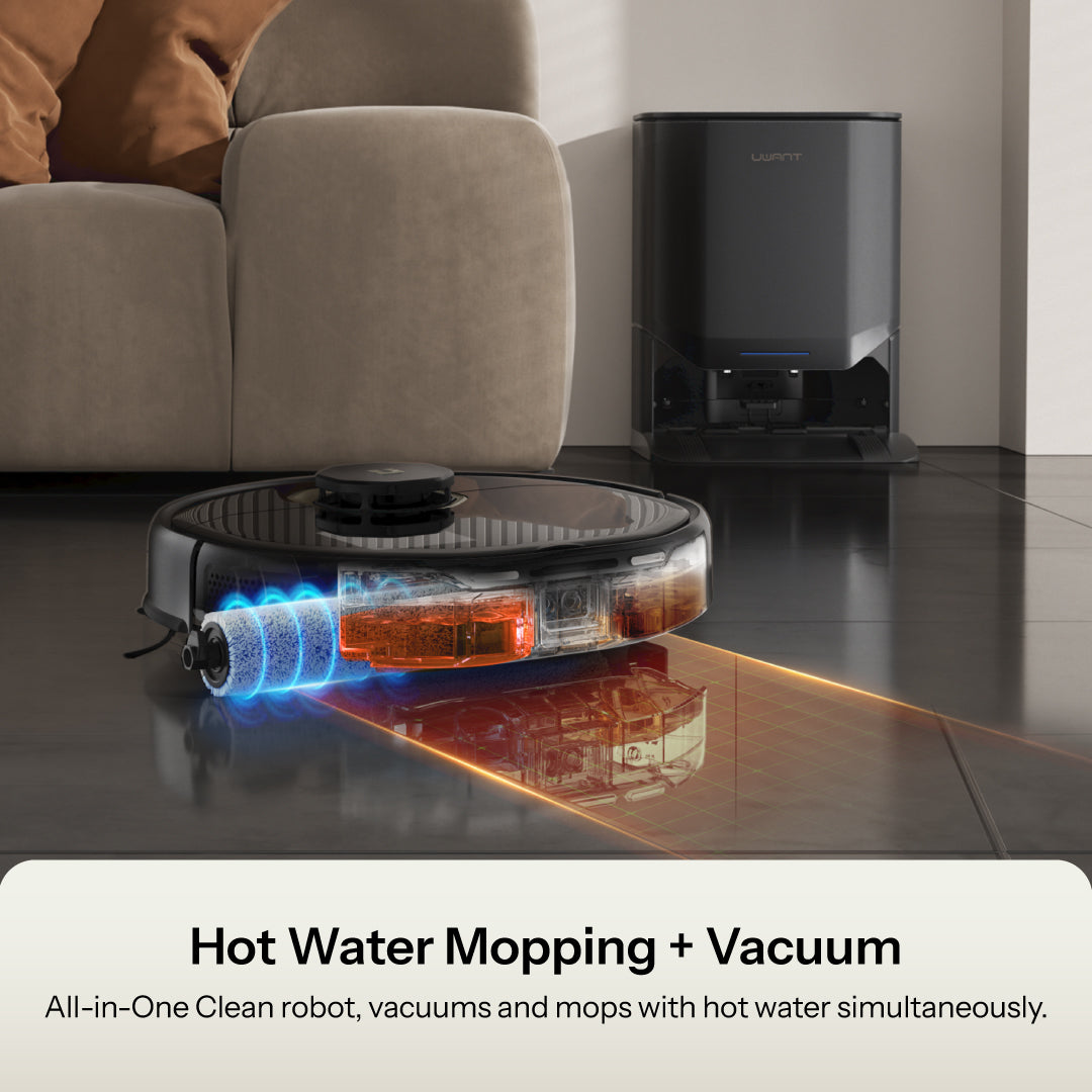UWANT U300 robot vacuum hot water mopping and vacuum cleaning feature Australia