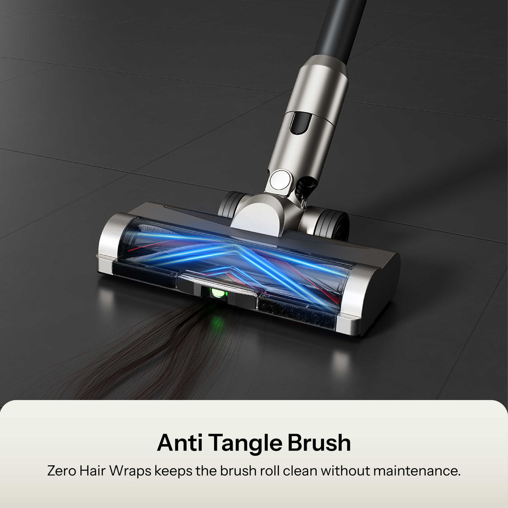 UWANT V500 anti tangle brush helps prevent hair wrap on the brush roll
