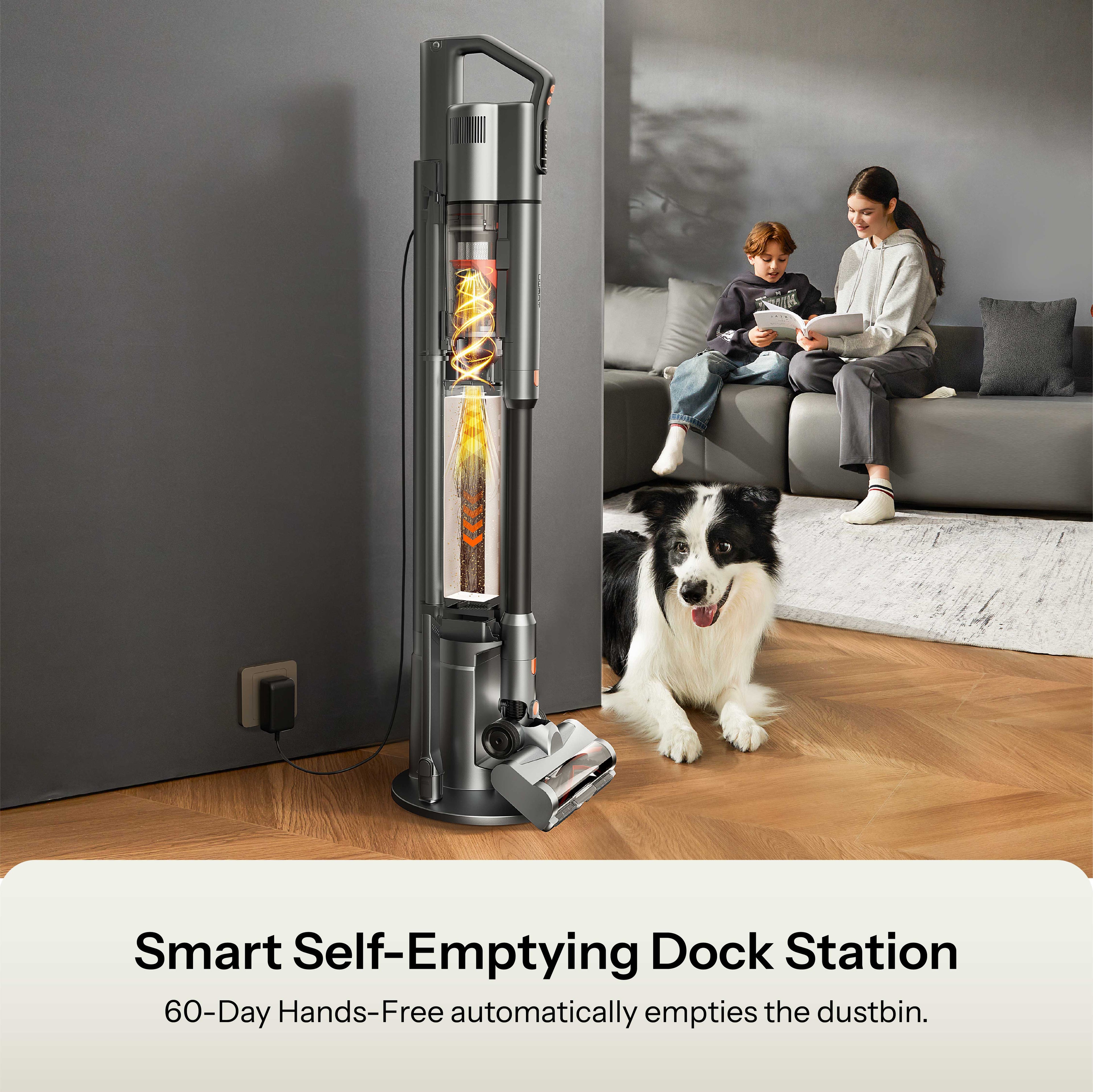 UWANT V500 smart self-emptying dock station for hands free dust disposal