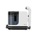 White and black portable carpet and spot cleaner with hose and spray nozzle