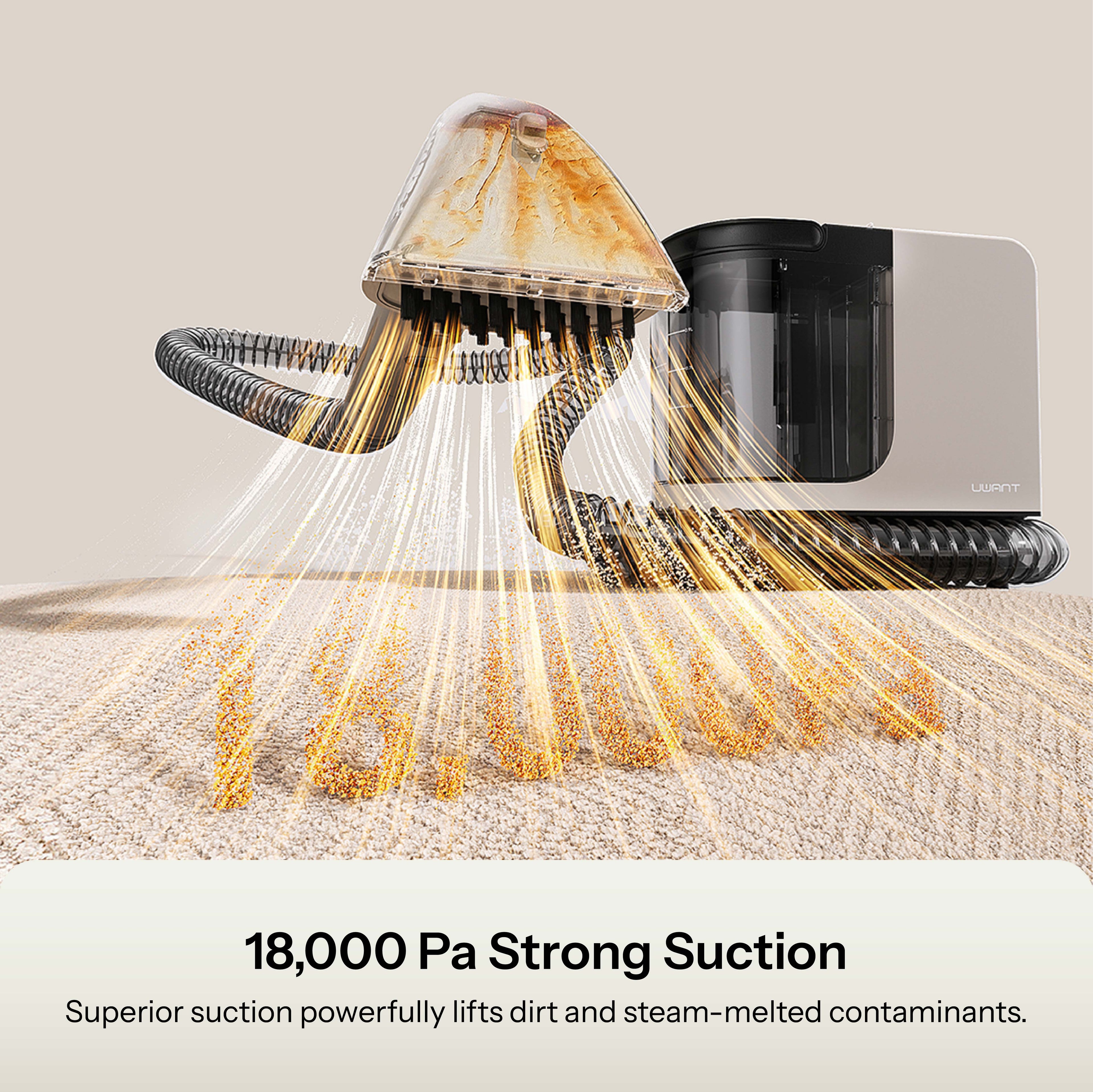 UWANT Y200S 18000Pa strong suction steam cleaner for deep stain removal Australia