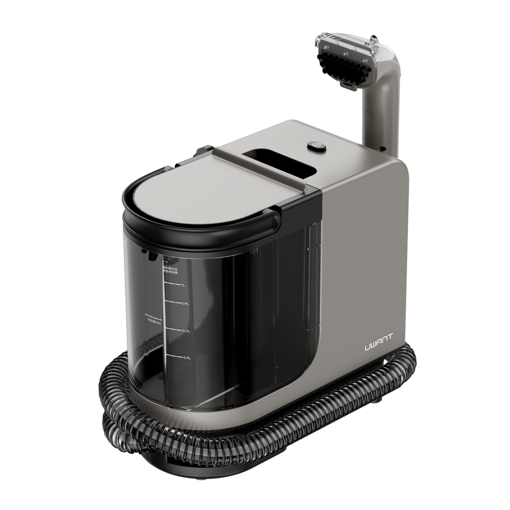 UWANT Y200S portable steam cleaner angled view with water tank and hose Australia
